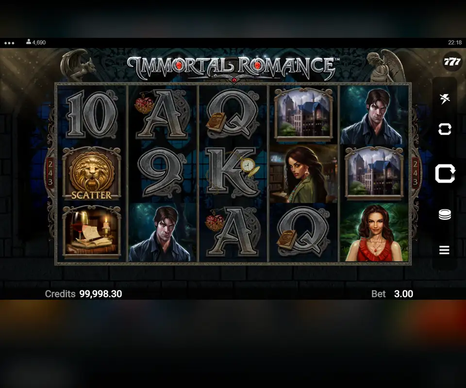 Immortal Romance in Games Global's free demo: five reels in a gothic hall, our screenshot